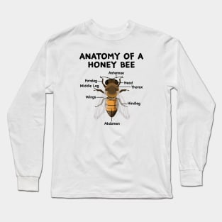 Anatomy of a Bee Beekeeper Beekeeping Long Sleeve T-Shirt